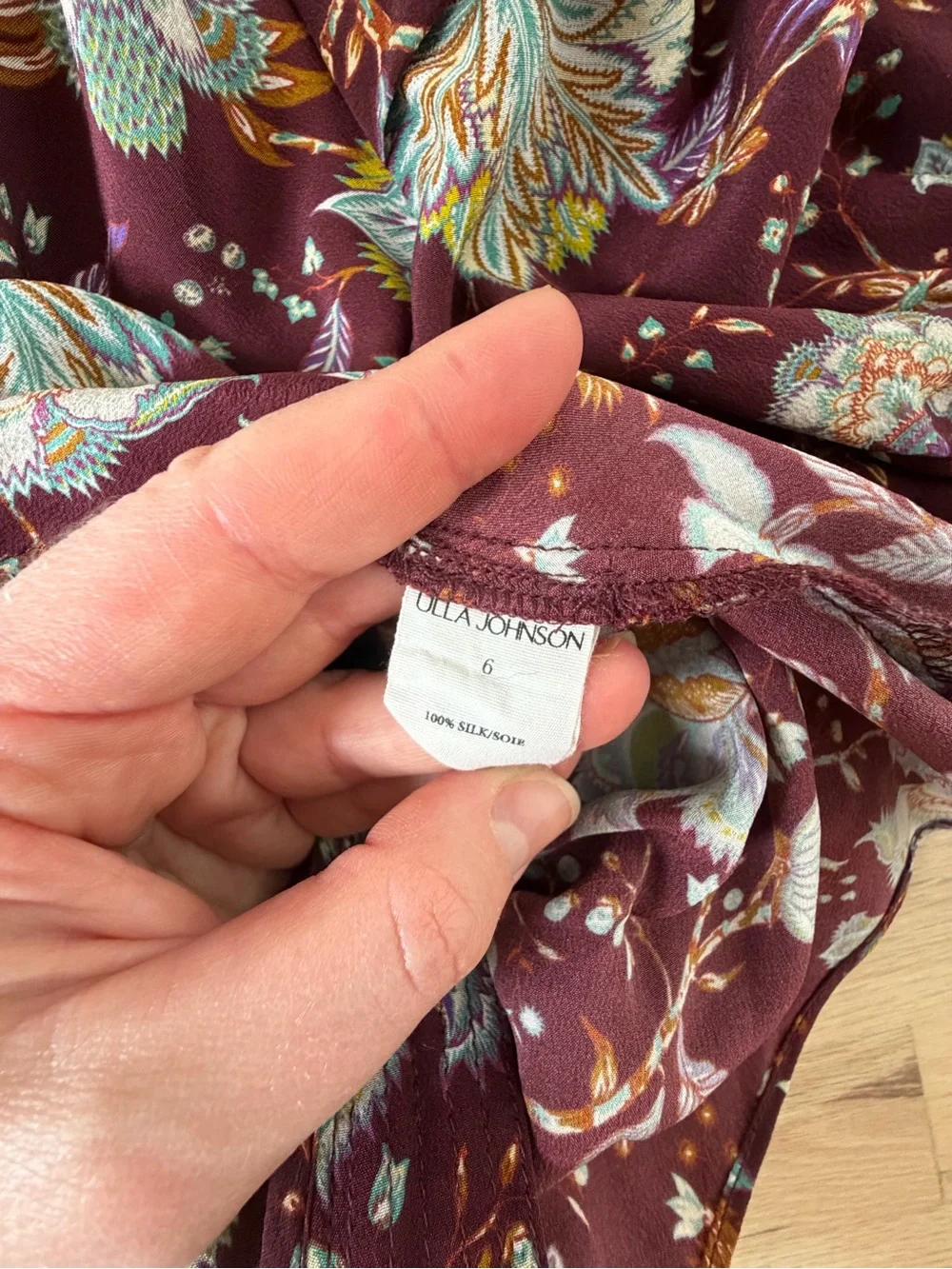 Ulla Johnson Burgundy silk top
